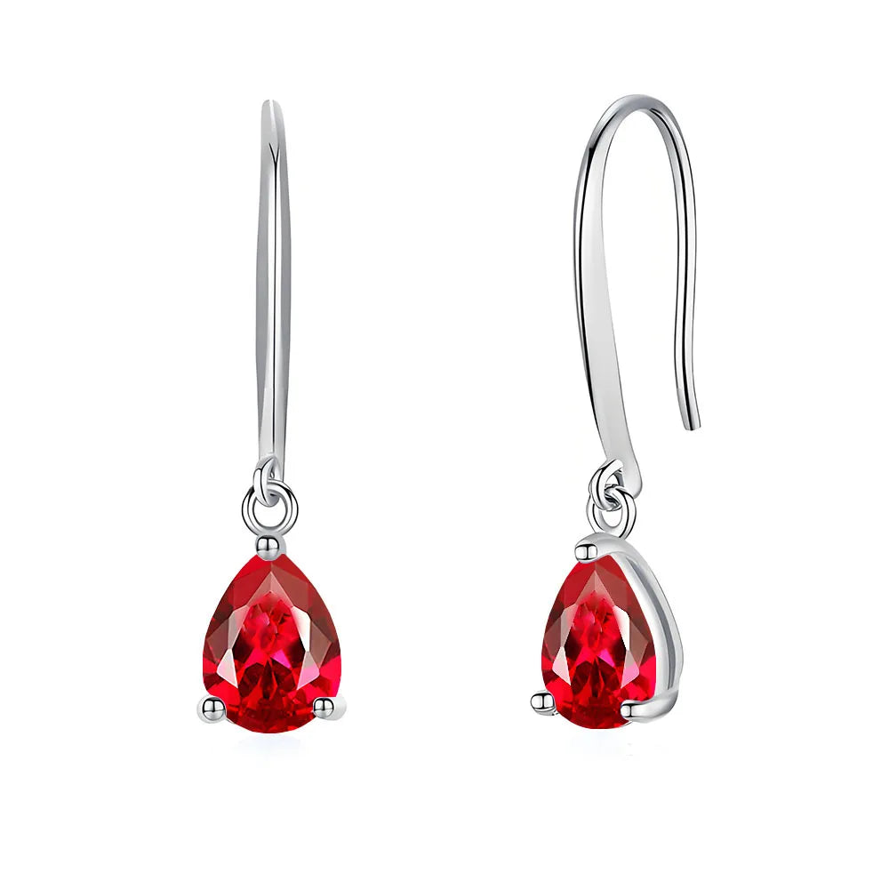 MuShan Jewelry 925 Sterling Silver Stud Earrings Dangle HCD Gemstones Girlfriend Gift Best Friend Gift Women Earring Fine Jewelr