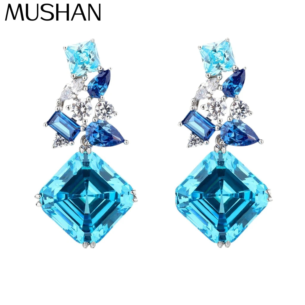 MuShan Jewelry 925 Sterling Silver Earring Designer 5A CZ Gemstones HCD Diamond 925 Sterling Silver Earrings Accessories