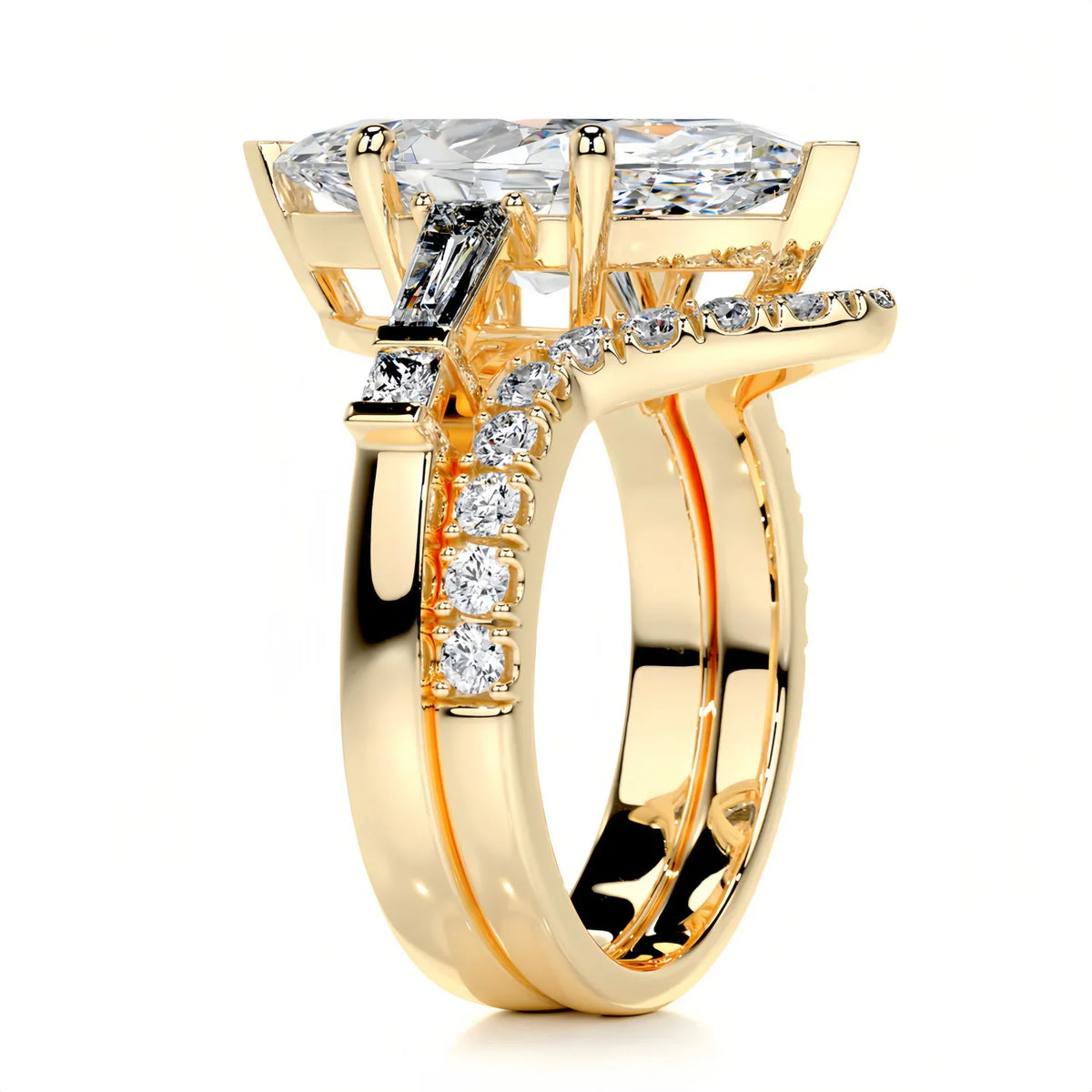 MuShan Brand Jewelry 925 Sterling Silver Ring VVS Moissanite Present Ring for Her 18K Gold Plated MST Patent Fine Jewellery