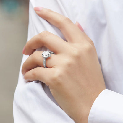 MuShan Jewelry 925 Sterling Silver Rings Bands Engagement Ring 7A Cubic Zirconia Valentine Classic Anniversary  Women Gift