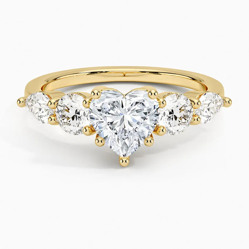 MuShan Luxury Jewelry 925 Sterling Silver Ring VVS Moissanite Present Ring for Bride 18K Gold Plated MST Patent Jewellery