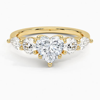 MuShan Luxury Jewelry 925 Sterling Silver Ring VVS Moissanite Present Ring for Bride 18K Gold Plated MST Patent Jewellery