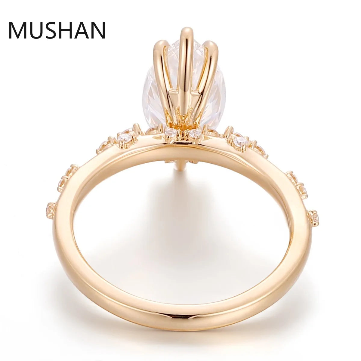 MUSHAN Luxury Custom 14K 18K Gold Rings Band Jewelry With Moissanite Diamond Lab Grown Gemstones Diamond Wedding Ring For Women