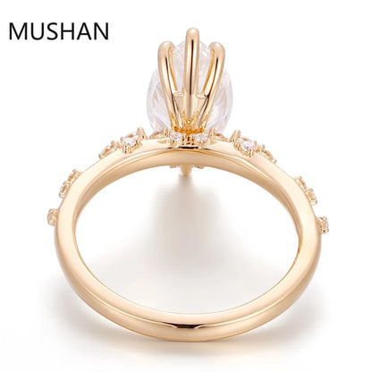 MUSHAN Luxury Custom 14K 18K Gold Rings Band Jewelry With Moissanite Diamond Lab Grown Gemstones Diamond Wedding Ring For Women