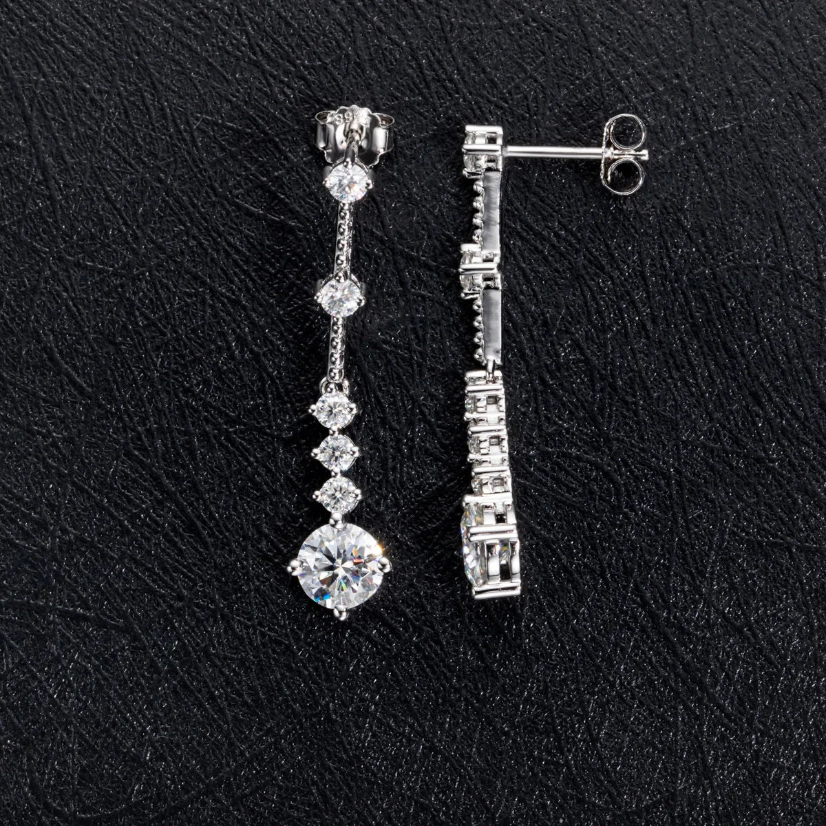 MuShan Designer Jewelry 925 Sterling Silver Ear Line Moissanite Party Platinum Plated for Girlfriend MST Patent Earrings