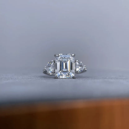 MuShan Luxury Jewelry 925 Sterling Silver Ring Round Moissanite Bespoke Ring for Friend 18K Gold Plated MST Patent Rings