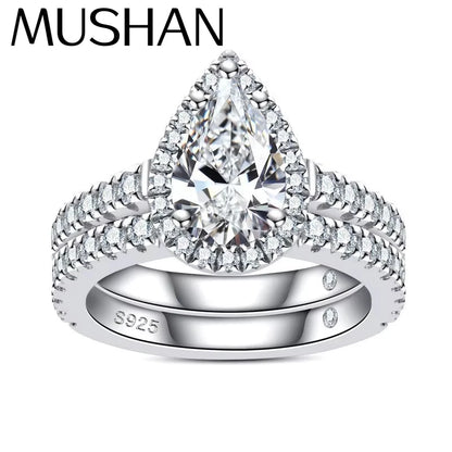MuShan Designer Jewelry 925 Sterling Silver Ring D Color Moissanite Chic Ring for Friend 18K Real Gold Plated MST Patent Rings
