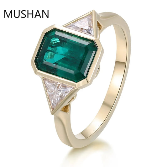 MUSHAN Luxury Custom 14K 18K Gold Rings Band Jewelry With Moissanite Diamond Lab Grown Gemstones Diamond Wedding Ring For Women