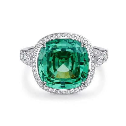 MUSHAN Luxury Jewelry 925 Sterling Silver Ring High Carbon Diamond Emerald Gemstones Ice Flower Cut Rings Bands Fine Jewelry