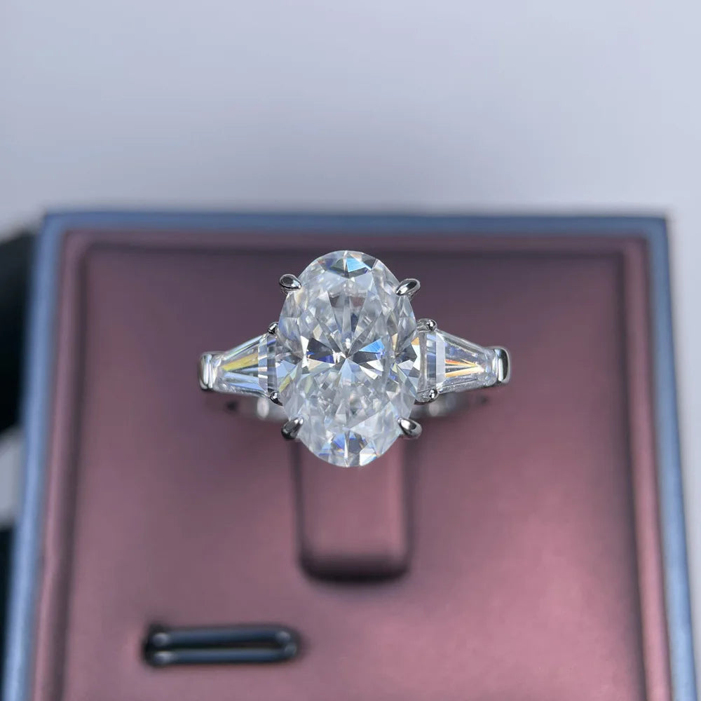 MUSHAN Luxury Jewelry 925 Sterling Silver Ring VVS Moissanite Present Ring Women 18K Gold Plated MST Patent Fine Rings