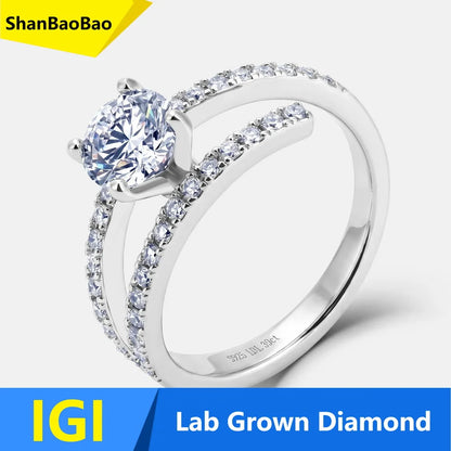 MUSHAN Custom Luxury Diamond Rings Jewelry IGI Certificated for Women 925 Sterling Silver Lab Grown Diamond Ring Band HPHT CVD