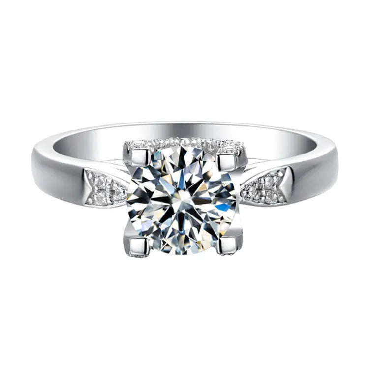 MuShan Jewelry 925 Sterling Silver Ring Moissanite D Color VVS1 Fine Wedding 925 Sterling Silver Rings Diamond Accessories