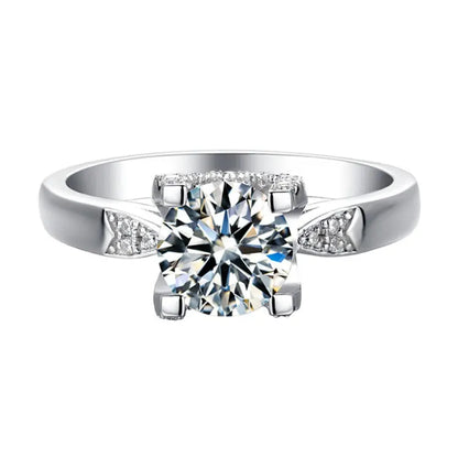 MuShan Jewelry 925 Sterling Silver Ring Moissanite D Color VVS1 Fine Wedding 925 Sterling Silver Rings Diamond Accessories