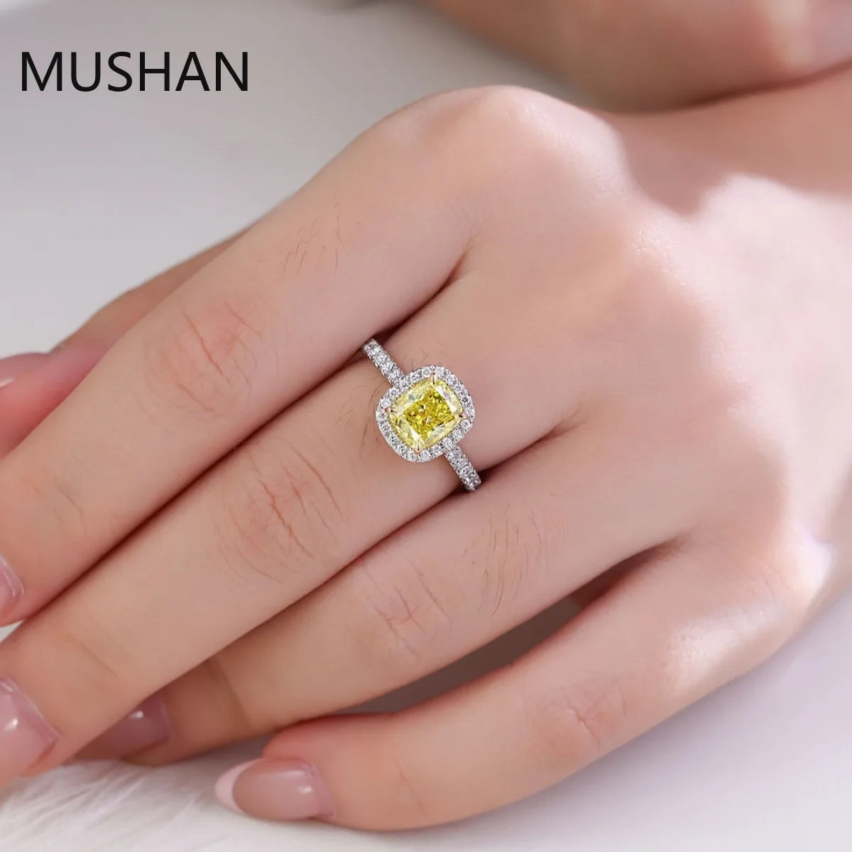 MUSHAN Luxury Custom 14K 18K Gold Rings Band Jewelry With Moissanite Diamond Lab Grown Gemstones Diamond Wedding Ring For Women