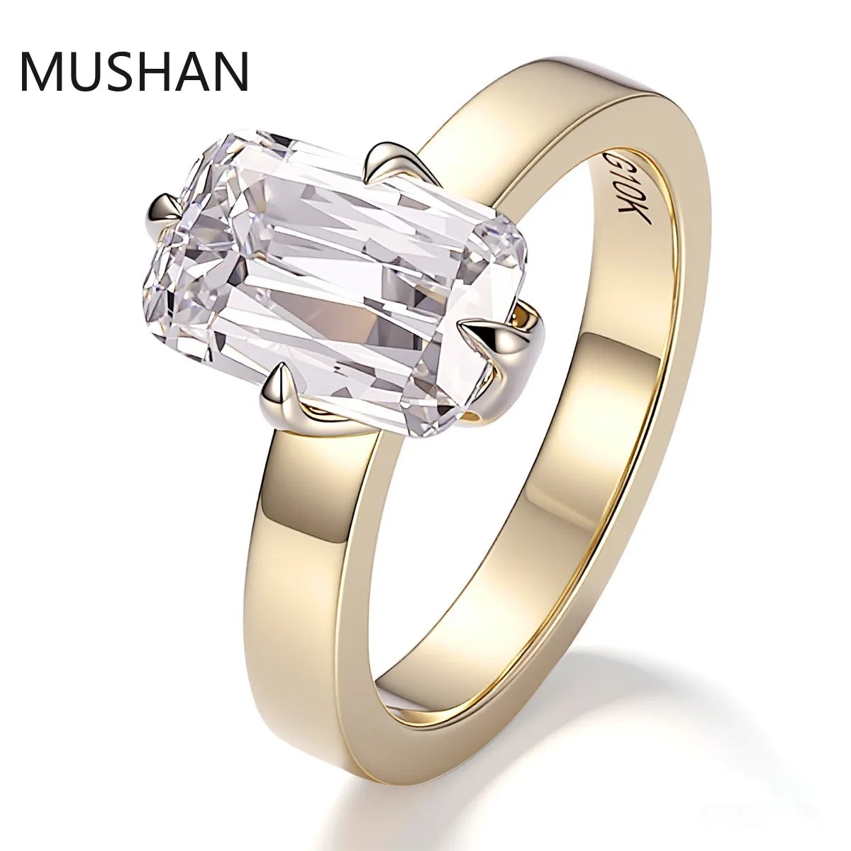 MUSHAN Luxury Custom 14K 18K Gold Rings Band Jewelry With Moissanite Diamond Lab Grown Gemstones Diamond Wedding Ring For Women