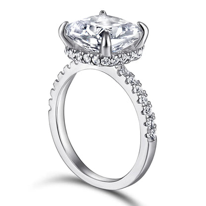 MuShan Designer Jewelry 925 Sterling Silver Ring Zircon 5A Grade Cushion Casual for Fiancee Real Gold Plated Fine Jewelry Rings