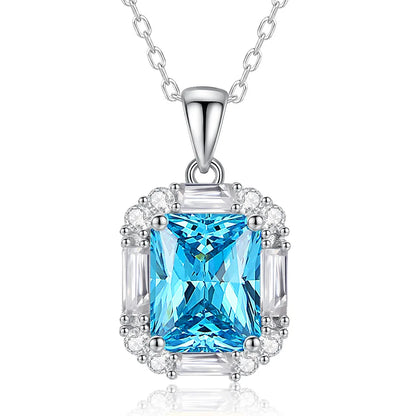 MuShan Brand Jewelry 925 Sterling Silver Necklace Zircon 7A Initial Office for Wife Rhodium Plated Premium Jewelry Pendant