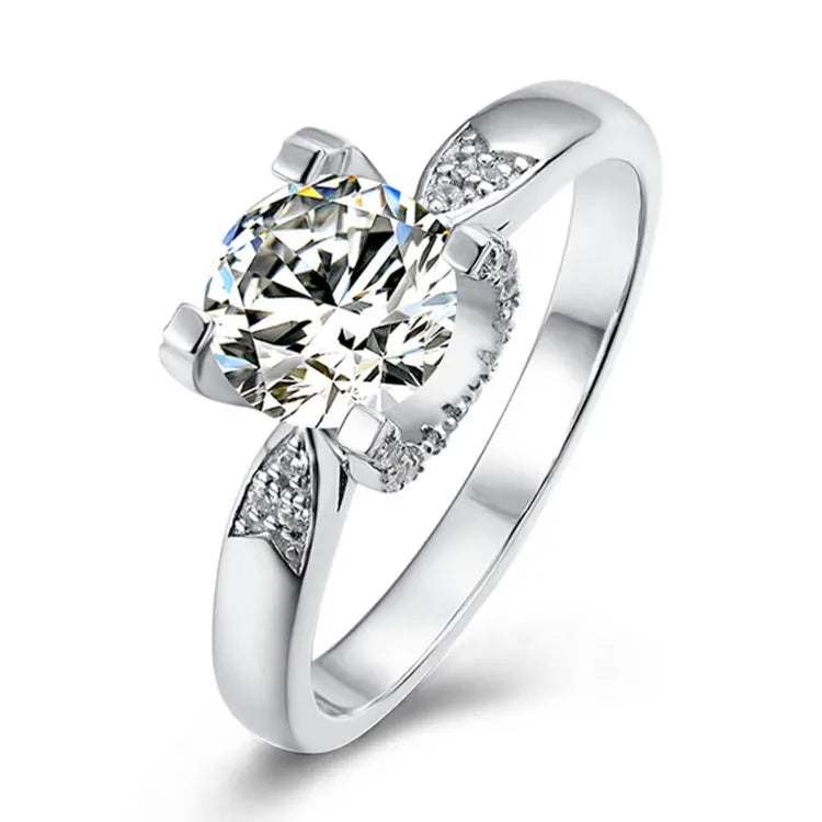 MuShan Jewelry 925 Sterling Silver Ring Moissanite D Color VVS1 Fine Wedding 925 Sterling Silver Rings Diamond Accessories