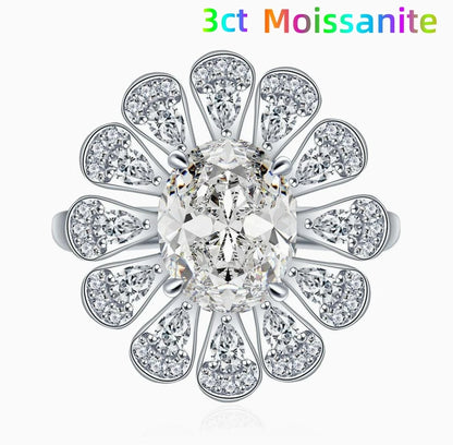 MUSHAN Luxury Jewelry 925 Sterling Silver Rings Bands For Women GRA Moissanite Diamond Zircon Gemstones Ring Fine Jewelry