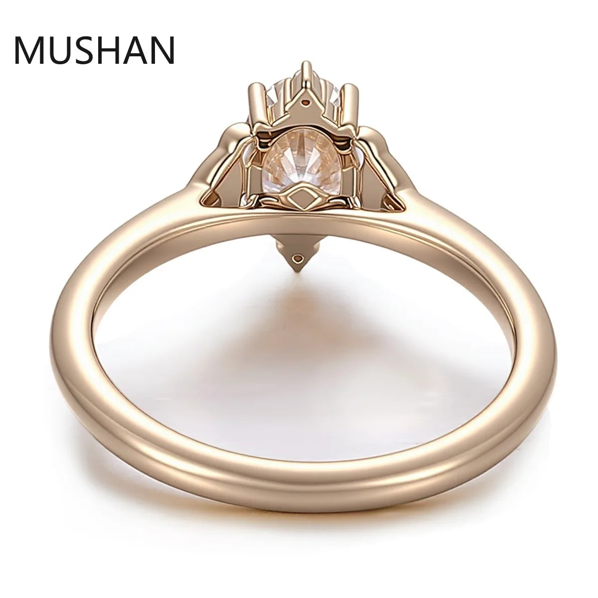 MUSHAN Luxury Custom 14K 18K Gold Rings Band Jewelry With Moissanite Diamond Lab Grown Gemstones Diamond Wedding Ring For Women