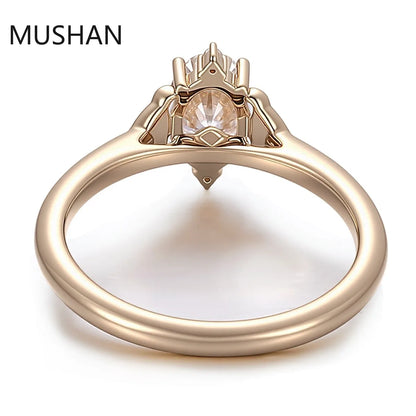 MUSHAN Luxury Custom 14K 18K Gold Rings Band Jewelry With Moissanite Diamond Lab Grown Gemstones Diamond Wedding Ring For Women
