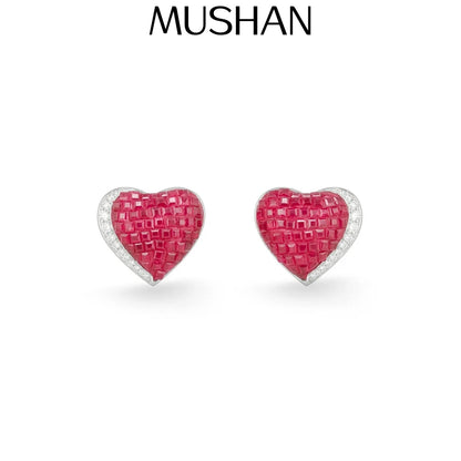 MuShan Jewelry 925 Sterling Silver Earring HCD Diamond Designer HCD Gemstones Handcrafted 925 Sterling Silver Studs Accessories