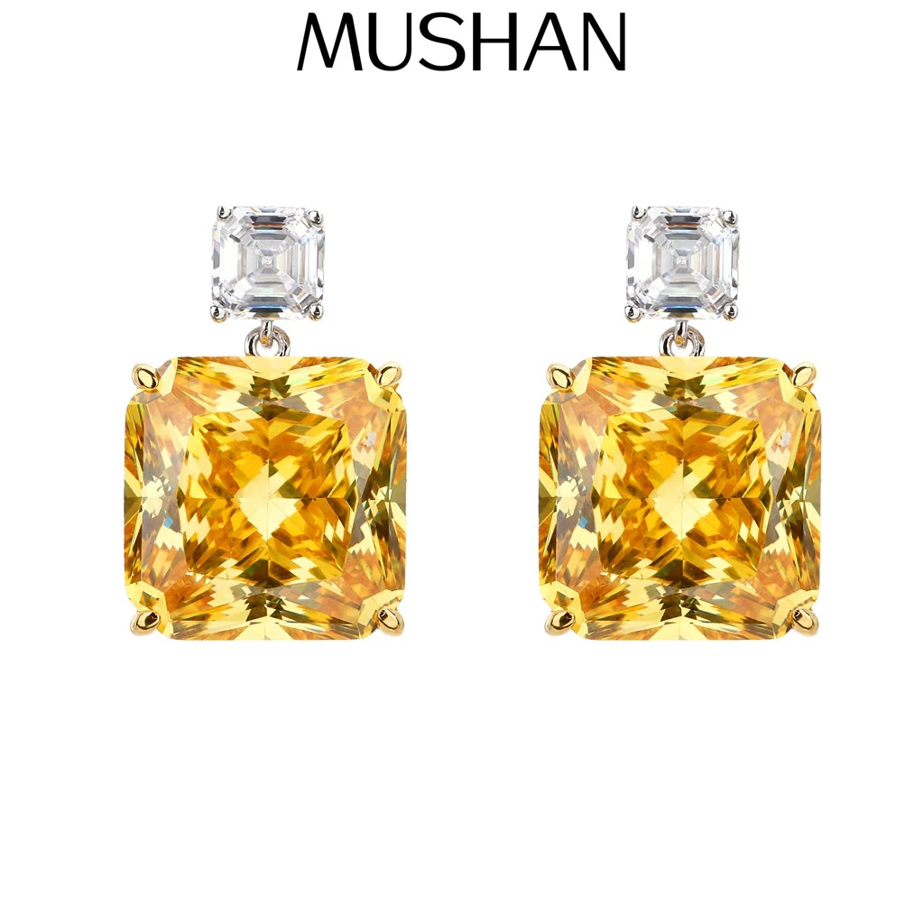 MuShan Jewelry 925 Sterling Silver Earring Fine 5A CZ Gemstones High Carbon Gemstones 925 Sterling Silver Earring Accessories