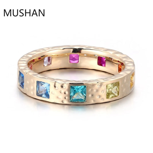 MUSHAN Luxury Custom 14K 18K Gold Rings Band Jewelry With Moissanite Diamond Lab Grown Gemstones Diamond Wedding Ring For Women