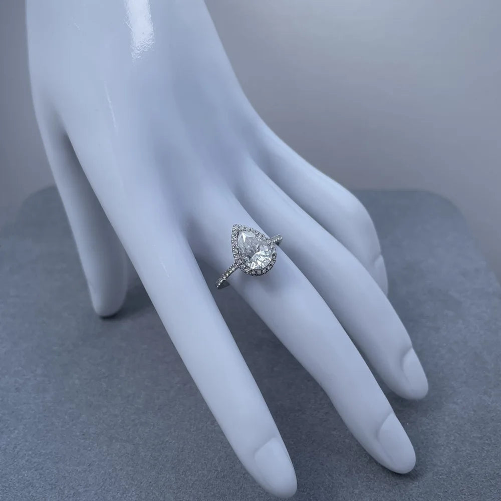 MUSHAN Luxury Jewelry  925 Sterling Silver Ring D Color Moissanite Anniversary Ring for Ladies 18K Gold Plated MST Patent Rings