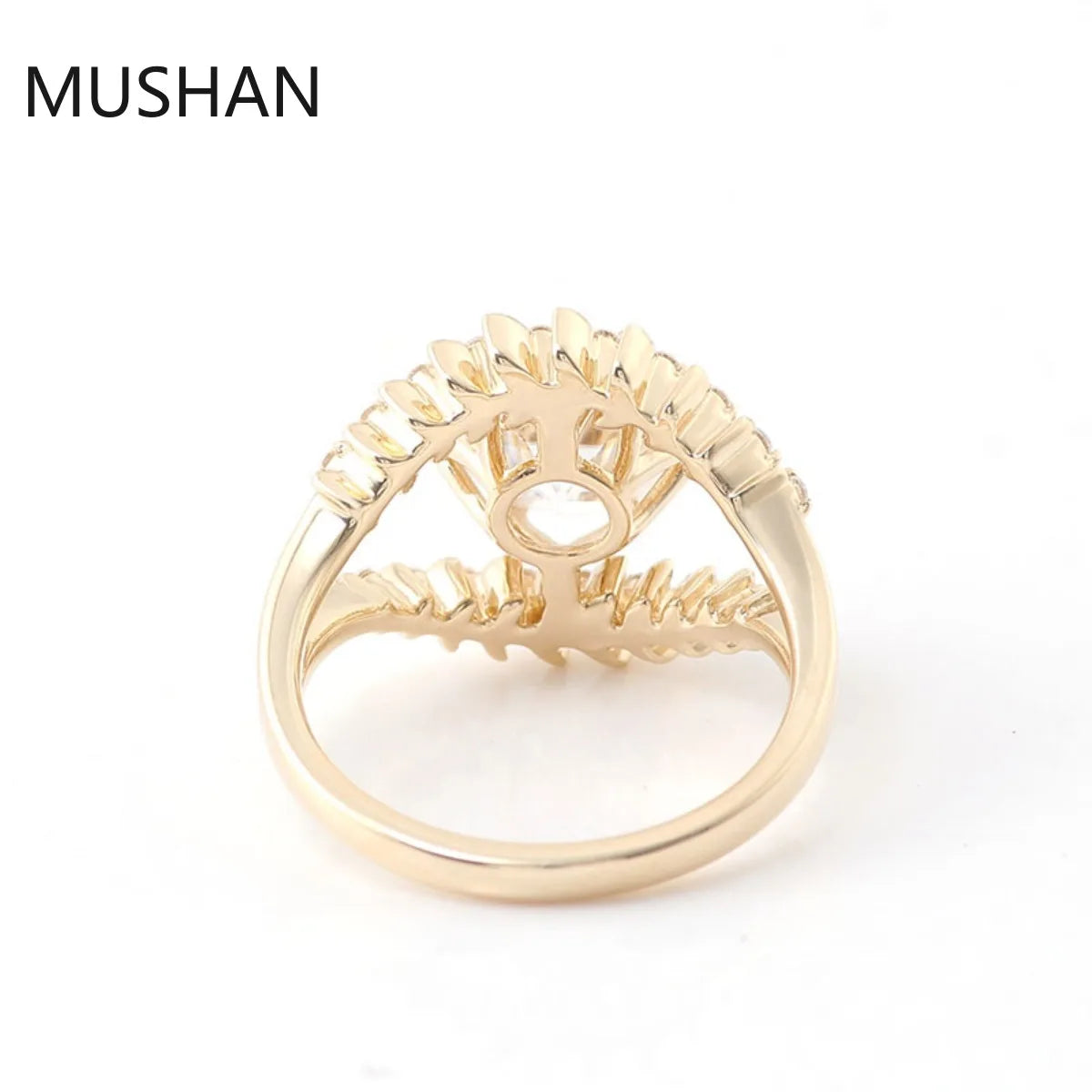 MUSHAN Luxury Custom 14K 18K Gold Rings Band Jewelry With Moissanite Diamond Lab Grown Gemstones Diamond Wedding Ring For Women