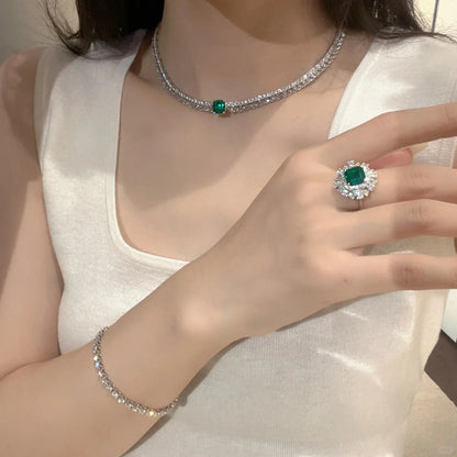 MuShan Jewelry 925 Sterling Silver Necklace Fine HCD Gemstones HCD Diamond Precious 925 Sterling Silver Necklace Accessories