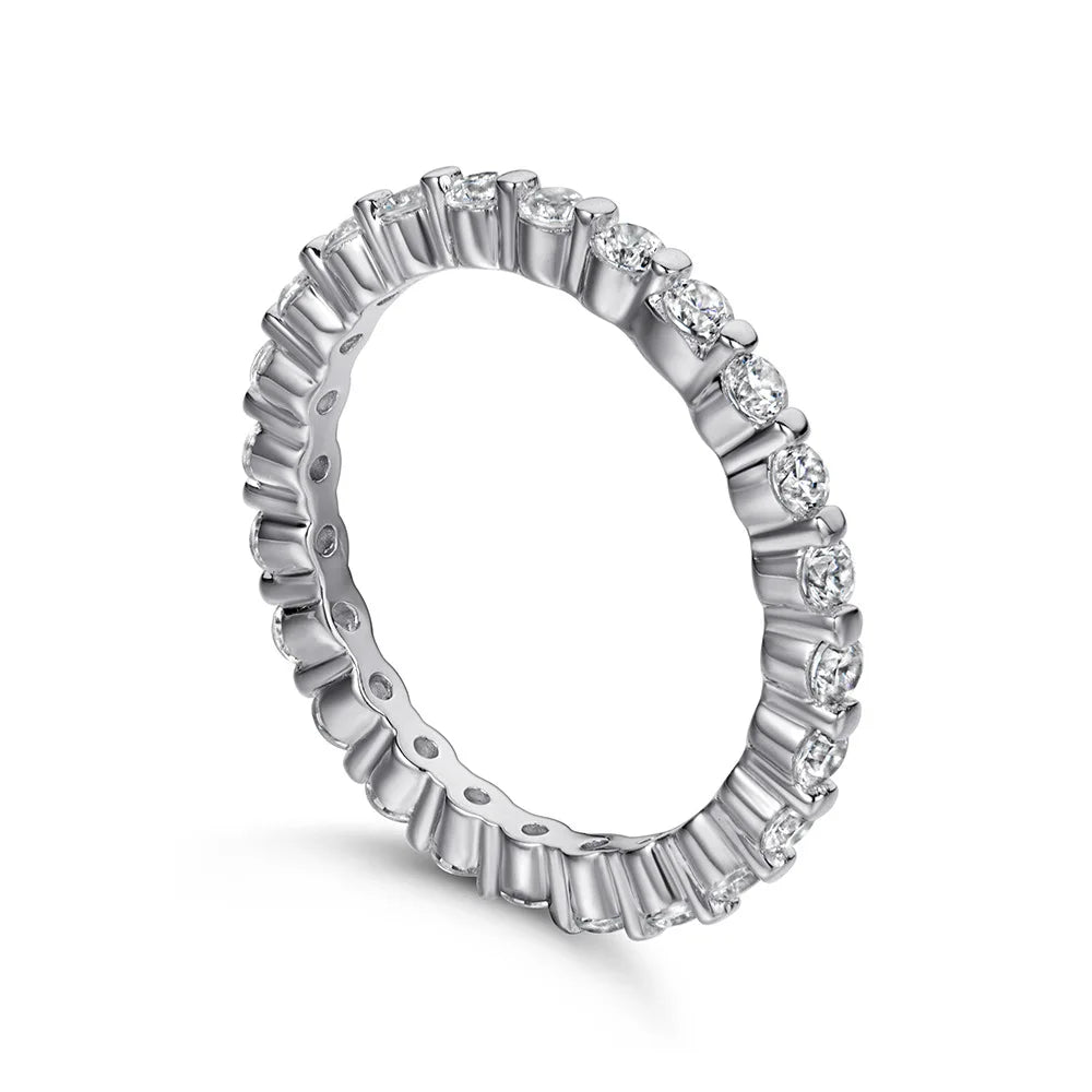 MuShan Jewelry 925 Sterling Silver Rings Bands Engagement Ring 7A Cubic Zirconia Delicate Anniversary Sparkle  Women Gift
