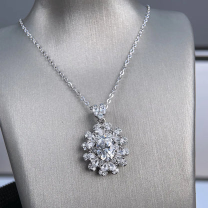 MuShan Luxury Jewelry 925 Sterling Silver Necklace Belcher Luxury Marquise Moissanite for Women Platinum Plated MST Patent GRA