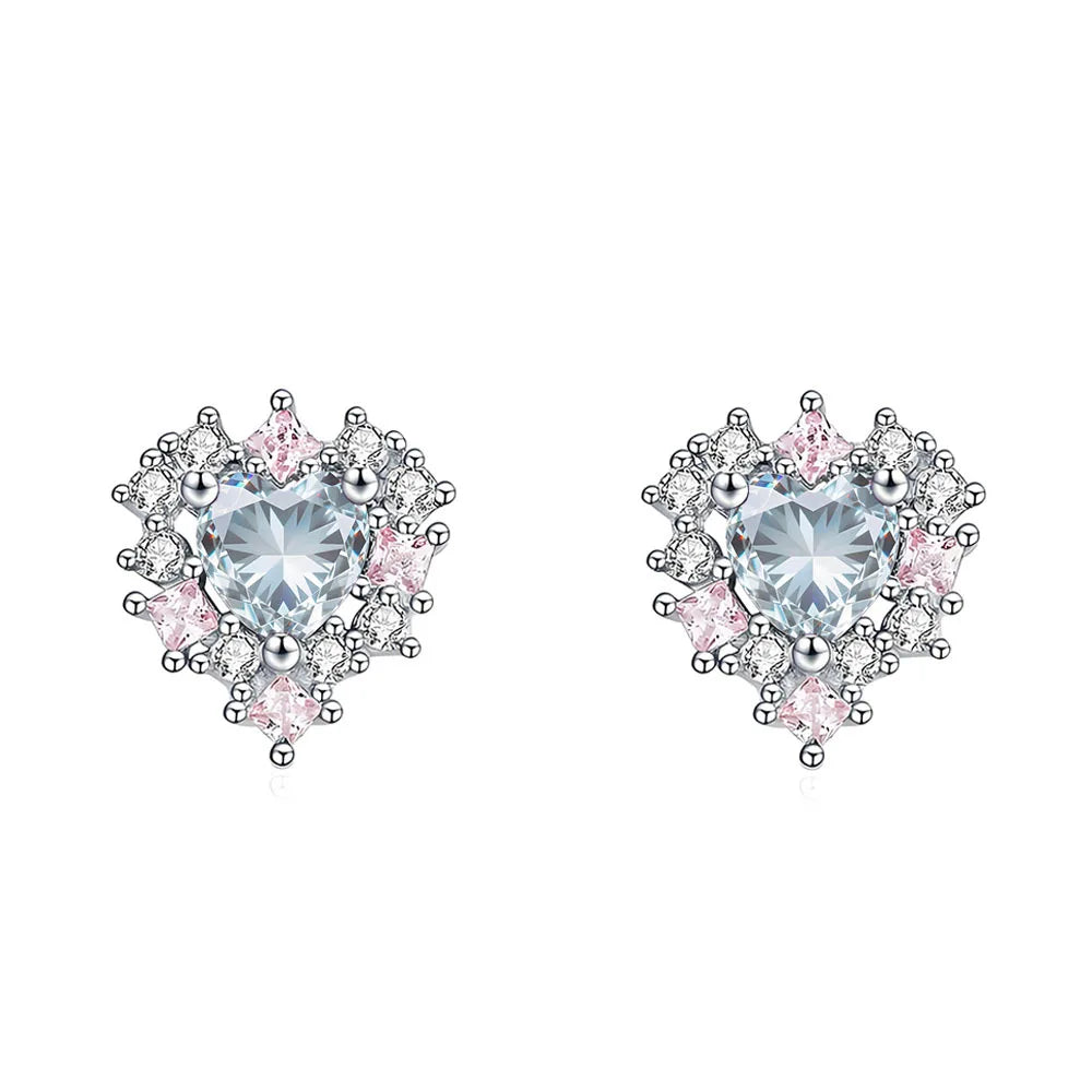 MuShan Jewelry 925 Sterling Silver Stud Earrings Dangle High Carbon Diamond Bridal Shower Modern Women Earring Fine Jewelry
