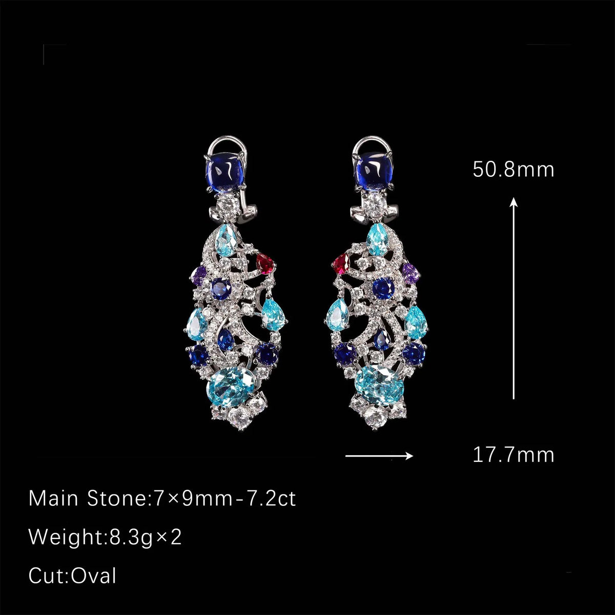 MuShan Jewelry 925 Sterling Silver Earring HCD Diamond High Carbon Gemstones Fine 925 Sterling Silver Earrings Accessories