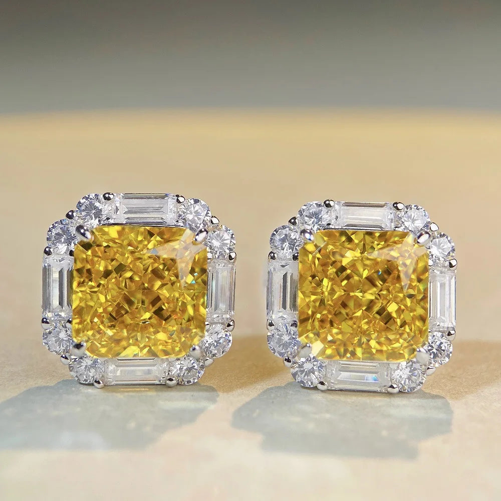 MuShan Brand Jewelry 925 Sterling Silver Earrings Zircon 7A Grade Dangle Casual Ladies 18K Gold Plated Fine Jewelry Earring