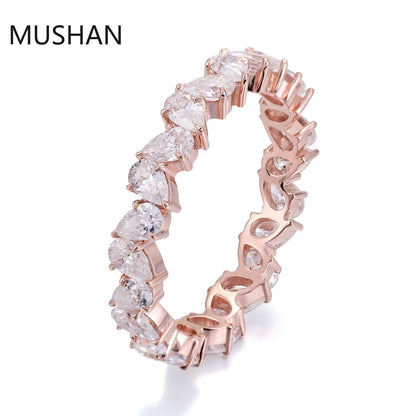 MUSHAN Luxury Custom 14K 18K Gold Rings Band Jewelry With Moissanite Diamond Lab Grown Gemstones Diamond Wedding Ring For Women