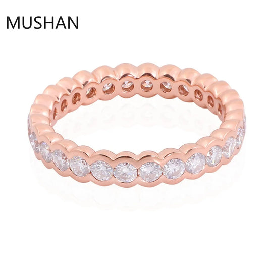 MUSHAN Luxury Custom 14K 18K Gold Rings Band Jewelry With Moissanite Diamond Lab Grown Gemstones Diamond Wedding Ring For Women