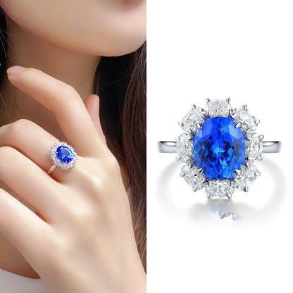 MUSHAN Bespoke Jewelry 925 Sterling Silver Ring Lab Grown Ruby Marquise Engagement Ring for Women 18K Gold Plated Estate Rings