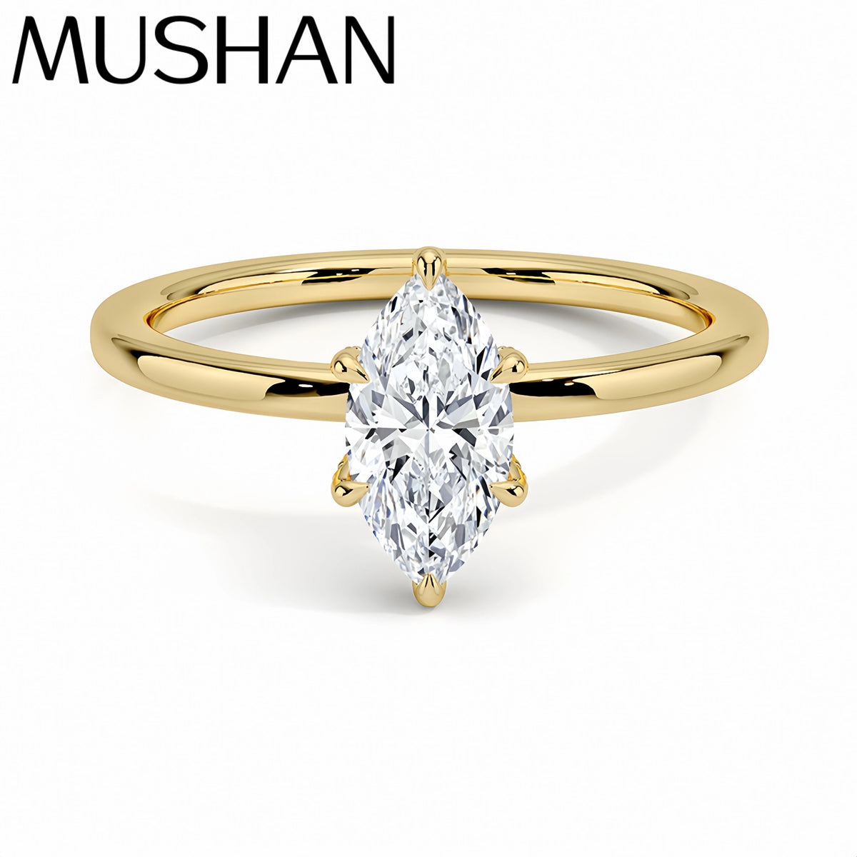 MuShan Designer Jewelry 925 Sterling Silver Ring VVS Moissanite Bespoke Ring for Spouse 18K Gold Plated MST Patent Jewellery