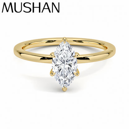 MuShan Designer Jewelry 925 Sterling Silver Ring VVS Moissanite Bespoke Ring for Spouse 18K Gold Plated MST Patent Jewellery