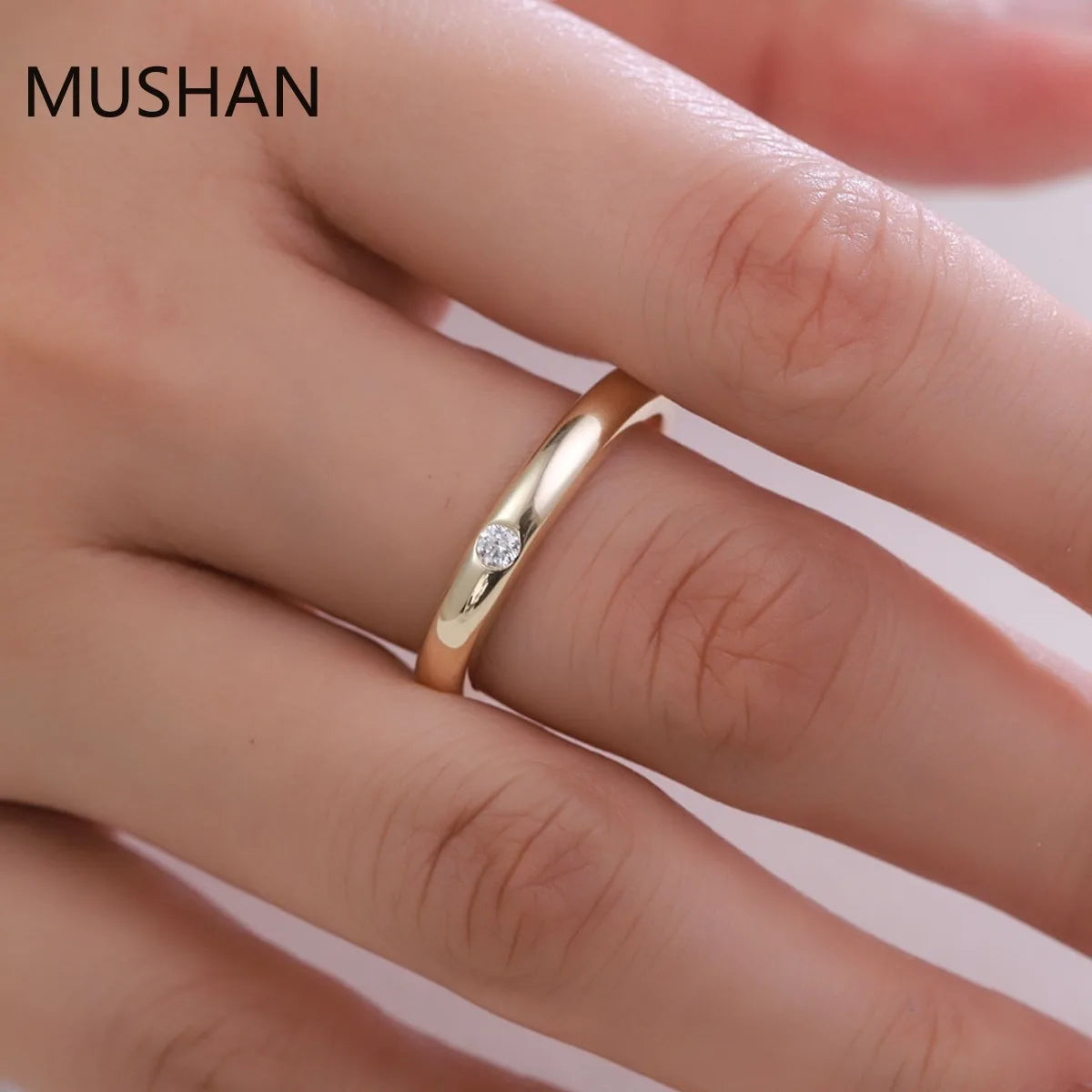 MUSHAN Luxury Custom 14K 18K Gold Rings Band Jewelry With Moissanite Diamond Lab Grown Gemstones Diamond Wedding Ring For Women
