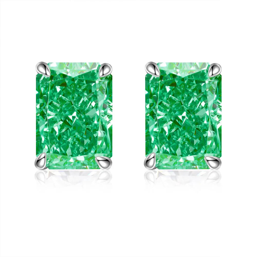 MUSHAN Brand Jewelry 925 Sterling Silver Stud Earrings 7ct 8*10 Ice Flower Gemstones Women Earrings Stud Fine Jewelry Accessory