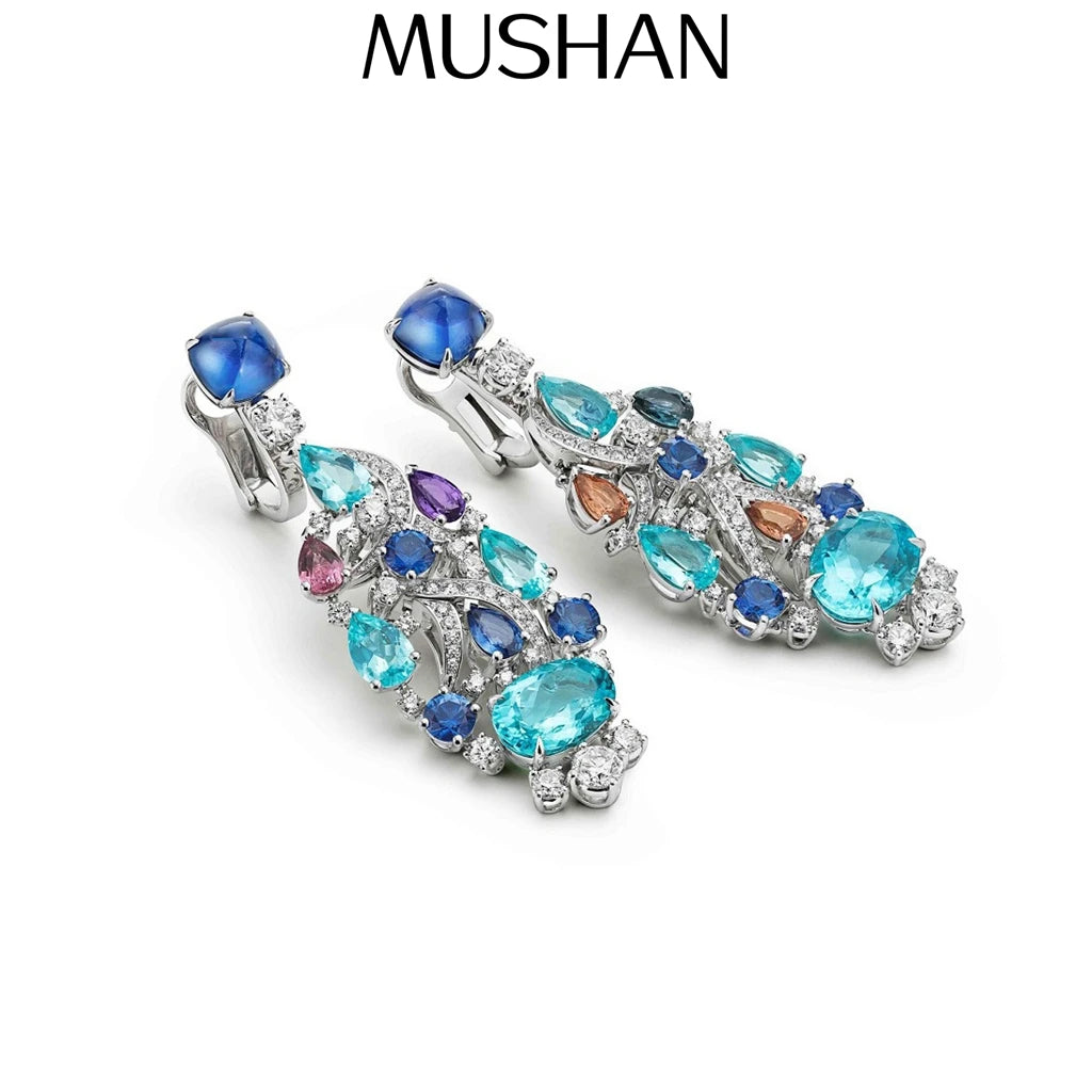 MuShan Jewelry 925 Sterling Silver Earring HCD Diamond High Carbon Gemstones Fine 925 Sterling Silver Earrings Accessories
