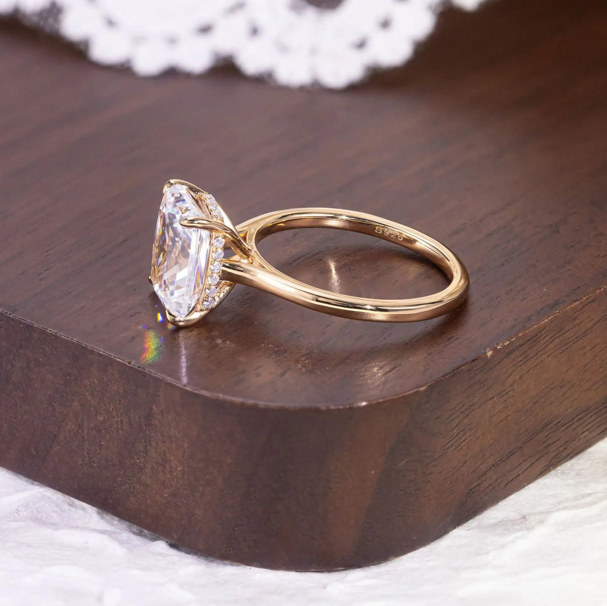MuShan Designer Jewelry 925 Sterling Silver Ring VVS Moissanite Casual Ring for Wife 18K Real Gold Plated MST Patent Rings