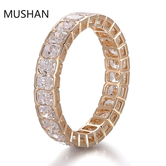 MUSHAN Luxury Custom 14K 18K Gold Rings Band Jewelry With Moissanite Diamond Lab Grown Gemstones Diamond Wedding Ring For Women