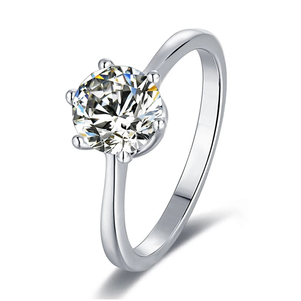 MuShan Jewelry 925 Sterling Silver Ring Moissanite D Color VVS1 Designer Classic Fancy Bold Rings Diamond Accessories