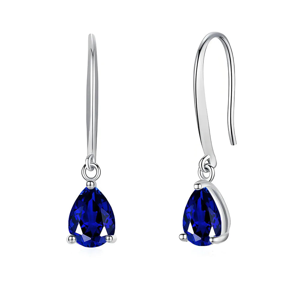 MuShan Jewelry 925 Sterling Silver Stud Earrings Dangle HCD Gemstones Girlfriend Gift Best Friend Gift Women Earring Fine Jewelr