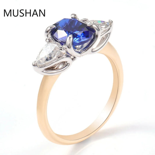 MUSHAN Luxury Custom 14K 18K Gold Rings Band Jewelry With Moissanite Diamond Lab Grown Gemstones Diamond Wedding Ring For Women