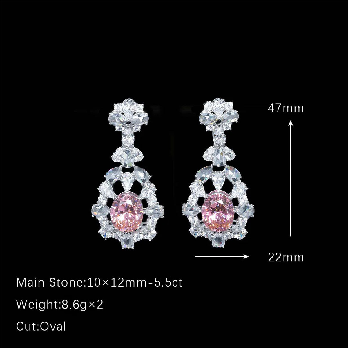MuShan Jewelry 925 Sterling Silver Earring HCD Diamond HCD Gemstones Luxury Timeless 925 Sterling Silver Earrings Accessories